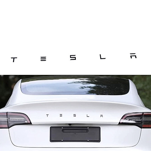 BATTPIT Tesla Model 3 Model Y Model X Model S 3D Black Tesla Emblem Stickers Decal Ornament