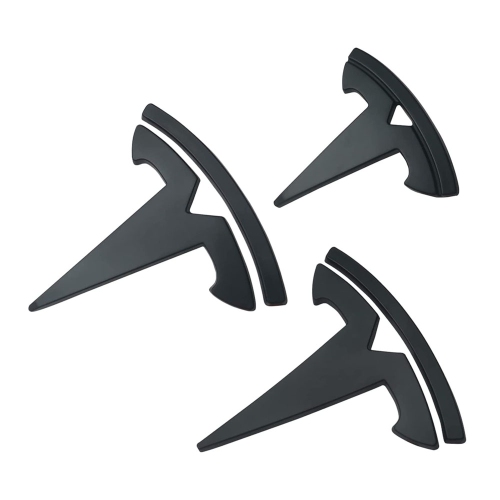 BATTPIT Tesla Model 3 3D Black Tesla Emblem Stickers Decal Ornamentㅣ Tesla Logo x 3