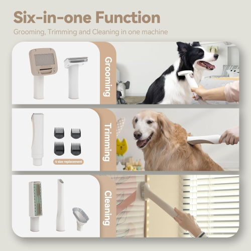 Redroad Pet Grooming Kit & 6-in-1 Vacuum Cleaner Trimmer, P17