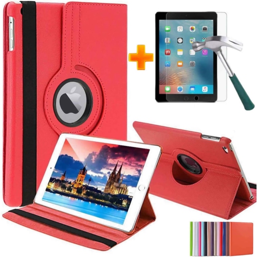 SUPERSHIELD  Case for Ipad 9Th 8Th 7Th Generation 10.2 2021/2020/2019, 360 Degree Rotating Pu Leather Stand Protective Case Cover \w Tempered Glass