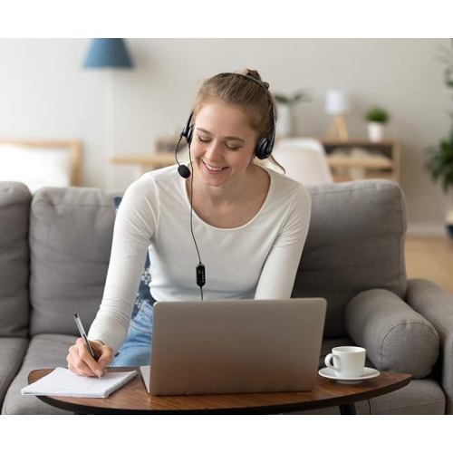 Aluratek Wired USB Stereo Headset with Noise Reducing Boom Mic and In-Line Controls