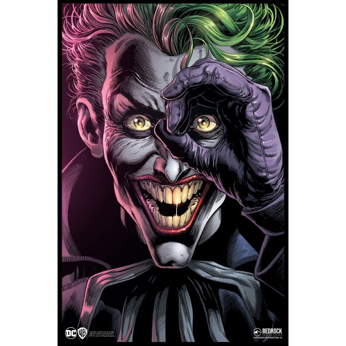 Bedrock Collectibles DC Comics The Three Jokers - 3D Lenticular Art Print, 29.5 x 39.5 cm, Framed