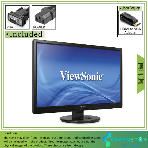 Remis à neuf - ViewSonic VA2246 M-LED écran panoramique DEL HD intégrale 1920 x 1080 de 22 po à rétroéclairage DEL TN