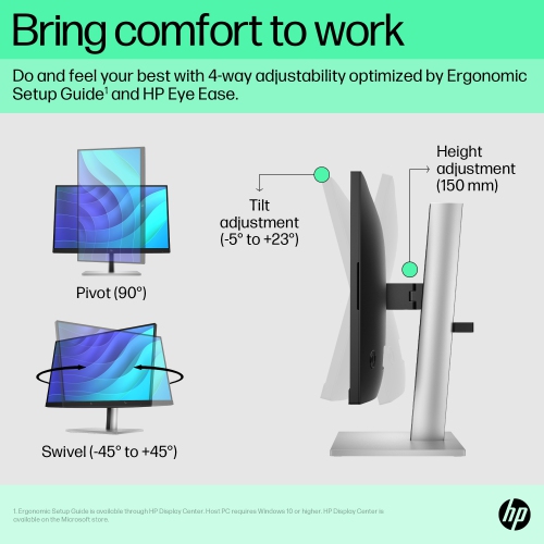 HP 21.5" FHD 75Hz 5ms GTG IPS LCD Monitor - Black, Silver