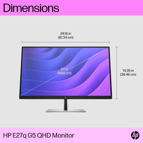 HP 27" QHD 75Hz IPS LCD Monitor - Black, Silver