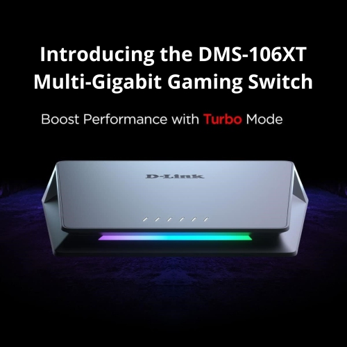 D-Link 6-Port Unmanaged Multi-Gigabit Gaming Switch- DMS-106XT