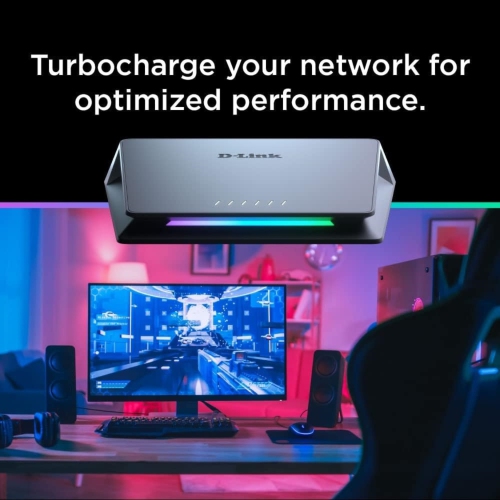 D-Link 6-Port Unmanaged Multi-Gigabit Gaming Switch- DMS-106XT