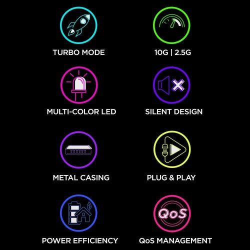 D-Link 6-Port Unmanaged Multi-Gigabit Gaming Switch- DMS-106XT