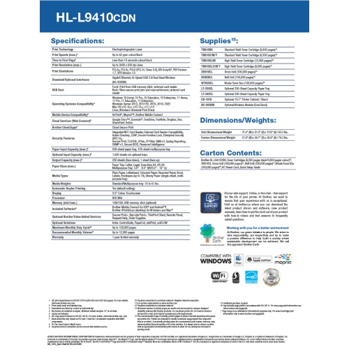 Brother HLL9410CDN HL-L9410CDN Enterprise Color Laser Printer