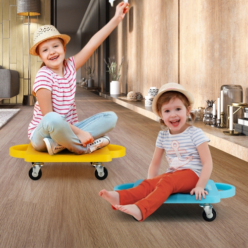 Gymax Children Balance Board Sitting Scooter Board 6-Pack PP Floor Scooter Board