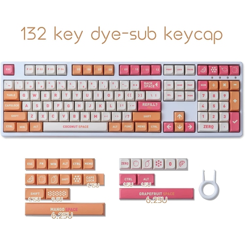 PBT Keycaps for Mechanical Keyboard 132 Keys XDA Profile Dye-Sublimation ASIN Layout Keycap Set for Cherry Gateron MX Switches
