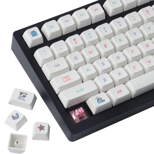 PBT Keycaps, 132 Keys Custom Keycaps Full Set, Dye Sublimation XDA Profile Keycaps US Layout Keycaps Compatible with Cherry Gateron MX Switches