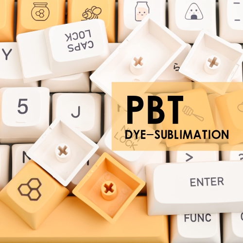 GTSP 140-Key Honey Milk pbt Keycaps XDA 65 Percent TKL for 100 Percent 60% Mechanical Keyboard(Honey Milk-English)