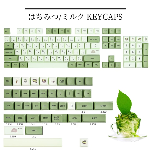 GTSP XDA Profile Japanese Keycaps 60 Percent PBT 122 Key Caps Set for Cherry MX Covers Tenkeyless 60% 65% Gaming Keyboard