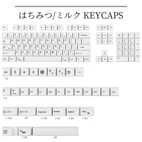 GTSP 135-Key Japanese White keycaps 65 Percent XDA keycap Set for 60 Percent tkl Keyboard for Cherry Mx Gateron Kailh Switch 87/68/64/104 Mechanical