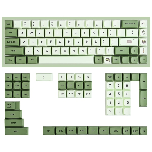 GTSP 124-Key Matcha Keycaps for 65 75 100 Percent 60% Keyboard XDA Keycap Set Dye-Sub for Cherry Mx Gateron Kailh Switch