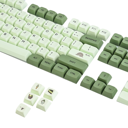 GTSP 124-Key Matcha Keycaps for 65 75 100 Percent 60% Keyboard XDA Keycap Set Dye-Sub for Cherry Mx Gateron Kailh Switch