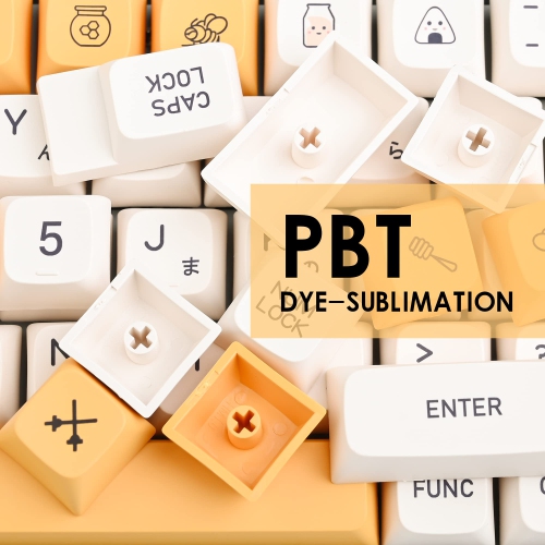 GTSP XDA Honey Milk Keycaps PBT Japanese Bee keycap 140-Key Set for Cherry MX Covers Fullsize 60% 65% 75% Keyboard（XDA/Honey Milk）