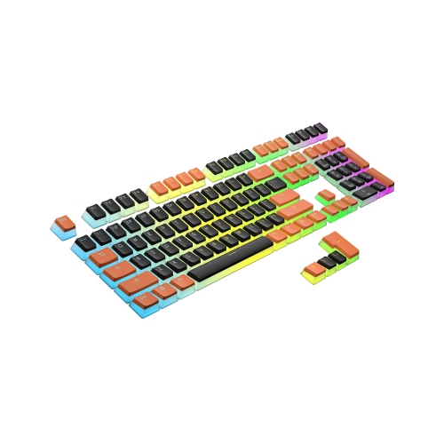 Pudding Keycaps Set | Doubleshot PBT Keycap Set | Full 108 OEM Profile Key Set | ANSI US-Layout | for Mechanical Keyboard | Compatible with Cherry