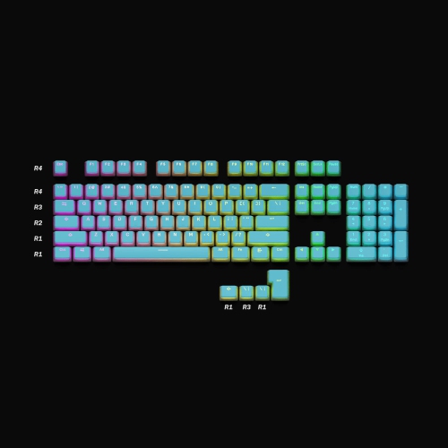 Pudding Keycaps Set | Doubleshot PBT Keycap Set | Full 108 OEM Profile Key Set | ANSI US-Layout | for Mechanical Keyboard | Compatible with Cherry