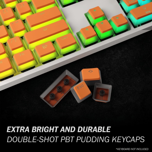 Pudding Keycaps Set | Doubleshot PBT Keycap Set | Full 108 OEM Profile Key Set | ANSI US-Layout | for Mechanical Keyboard | Compatible with Cherry