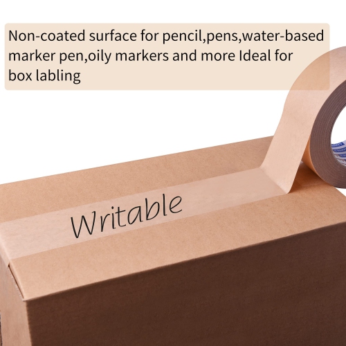 Ruban d’emballage robuste kraft écologique Surface non enduite pour la sollicitation, l’étanchéité et l’emballage, 2 po x 43 vg, 3Rolls