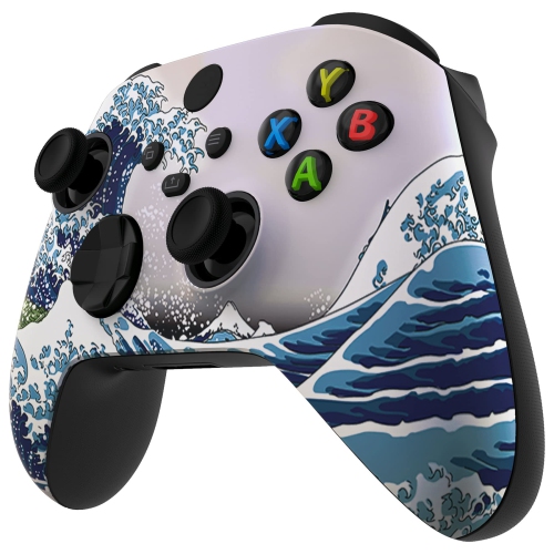 The Great Wave version ASR avec boîtier avant et anneaux d'appoint pour manette Xbox Series X/S, façade douce pour manette Xbox Core modèle 1914