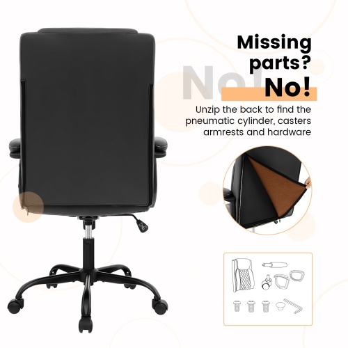 Costway Adjustable Office Desk Chair Ergonomic Executive Chair with Padded Headrest Armrest