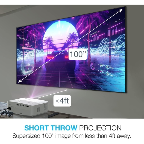 Optoma UHD35STx Short Throw True 4K UHD Gaming and Home Entertainment Projector