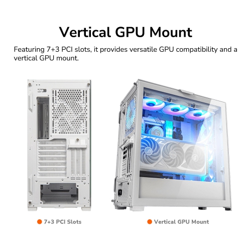 Cougar Duoface Pro RGB Mid Tower ATX Computer Case, Tempered Glass Side Panel, 4x 120mm ARGB Fans Pre-Installed, White