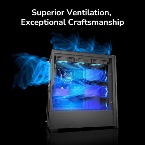 Cougar Duoface Pro RGB Mid Tower ATX Computer Case, Tempered Glass Side Panel, 4x 120mm ARGB Fans Pre-Installed, Black