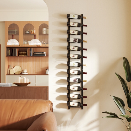 Gymax 12 Bottles Wall Mounted Wine Rack Metal Wine Display Holder Organizer