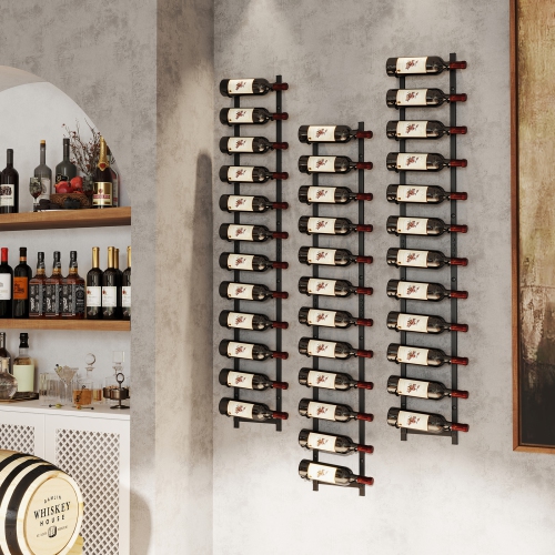 Gymax 12 Bottles Wall Mounted Wine Rack Metal Wine Display Holder Organizer