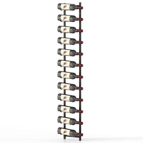 Gymax 12 Bottles Wall Mounted Wine Rack Metal Wine Display Holder Organizer