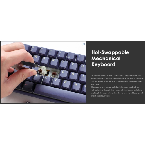 Ducky ONE 3 Cosmic RGB Hot-Swappable Mechanical Gaming Keyboard Cherry MX Red Switch SF Layout