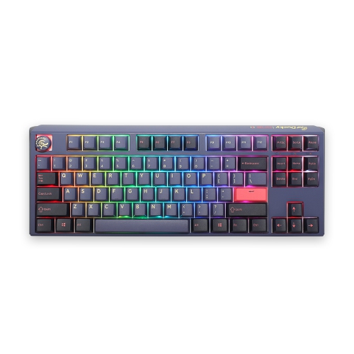 DUCKY  One 3 Cosmic RGB Hot-Swappable Mechanical Keyboard, Cherry Mx Silent Red, Double-Shot Pbt Keycaps, Dual-Layer PCb, Tkl (87 Keys)