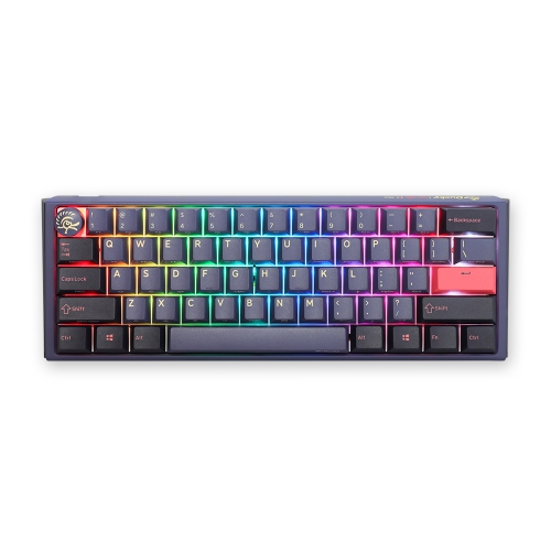 DUCKY  One 3 Cosmic RGB Hot-Swappable Mechanical Keyboard, Cherry Mx Silent Red, Double-Shot Pbt Keycaps, Dual-Layer PCb, Mini (61 Keys)