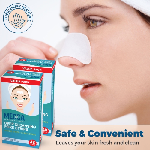 MEDca Deep Cleansing Blackhead Pore Strips - Pack of 96 Peel - Off Blackhead Remover and Pore Unclogging Strips for Nose and Face, Chin, Forehead &
