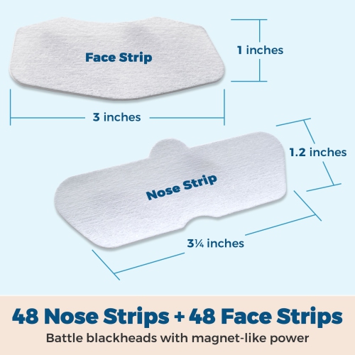 MEDca Deep Cleansing Blackhead Pore Strips - Pack of 96 Peel - Off Blackhead Remover and Pore Unclogging Strips for Nose and Face, Chin, Forehead &