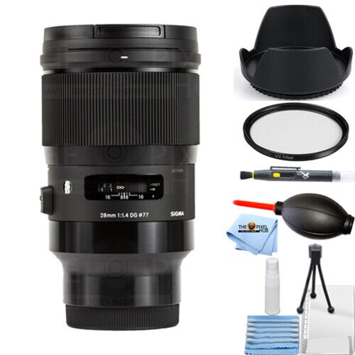 Sigma 28mm f/1.4 DG HSM Art Lens for Sony E 441965 - 7PC Accessory Bundle