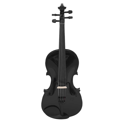 vidaXL Violin Full Set with Bow and Chin Rest Black 4/4