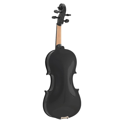 vidaXL Violin Full Set with Bow and Chin Rest Black 4/4