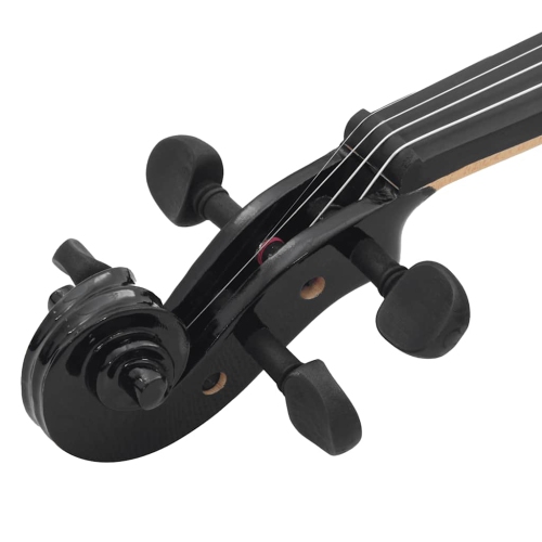 vidaXL Violin Full Set with Bow and Chin Rest Black 4/4