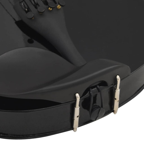 vidaXL Violin Full Set with Bow and Chin Rest Black 4/4