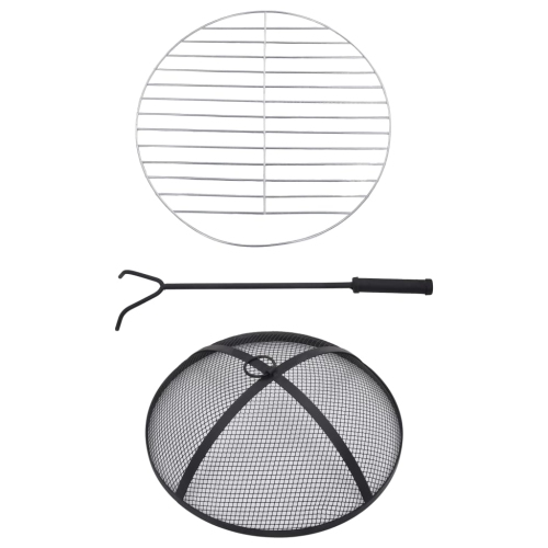 vidaXL Mosaic Fire Pit Table Blue and White 26.8" Ceramic