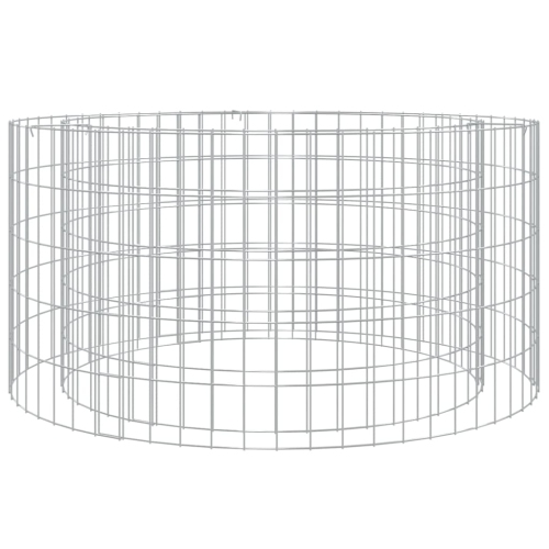 vidaXL Gabion Fire Pit Ø 100 cm Galvanised Iron