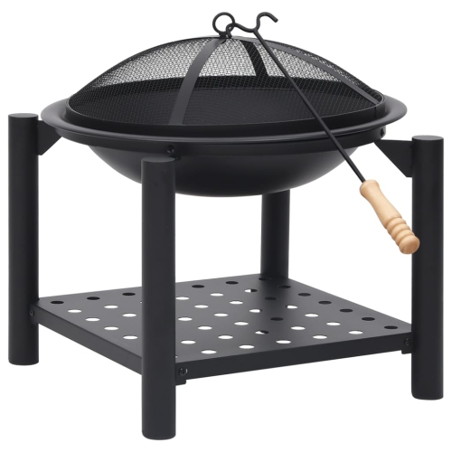 vidaXL Fire Pit with Poker 54x54x55 cm Steel