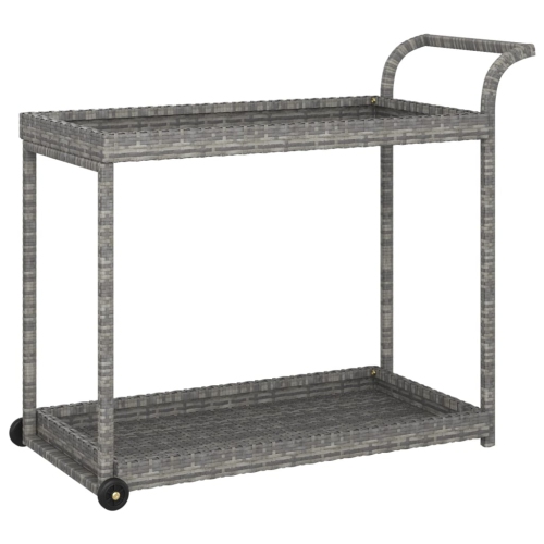 vidaXL Bar Cart Grey 100x45x83 cm Poly Rattan