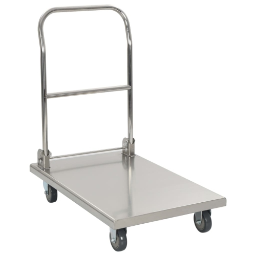 vidaXL Platform Wagon Silver 82x53x86 cm Stainless Steel