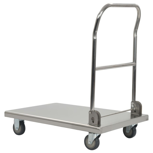 vidaXL Platform Wagon Silver 82x53x86 cm Stainless Steel